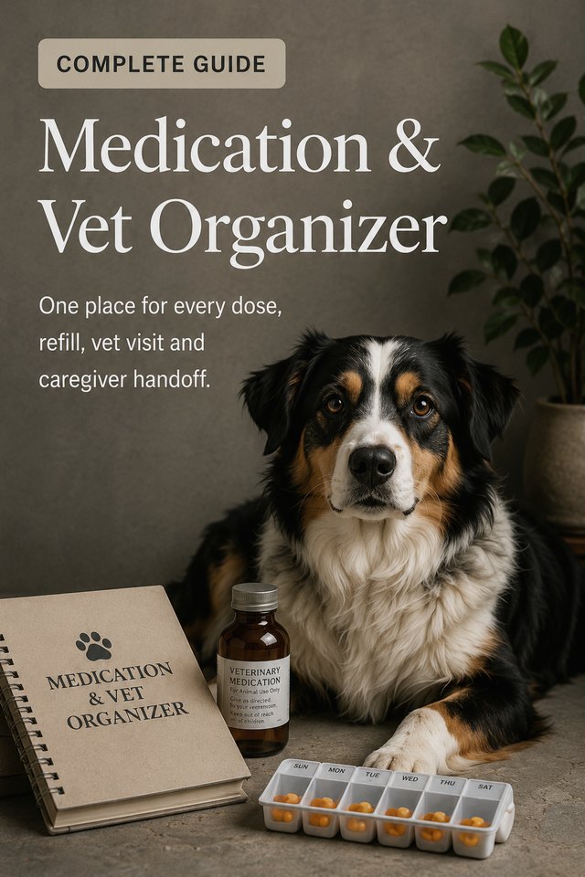 Cover of The Dog Medication and Vet Organizer