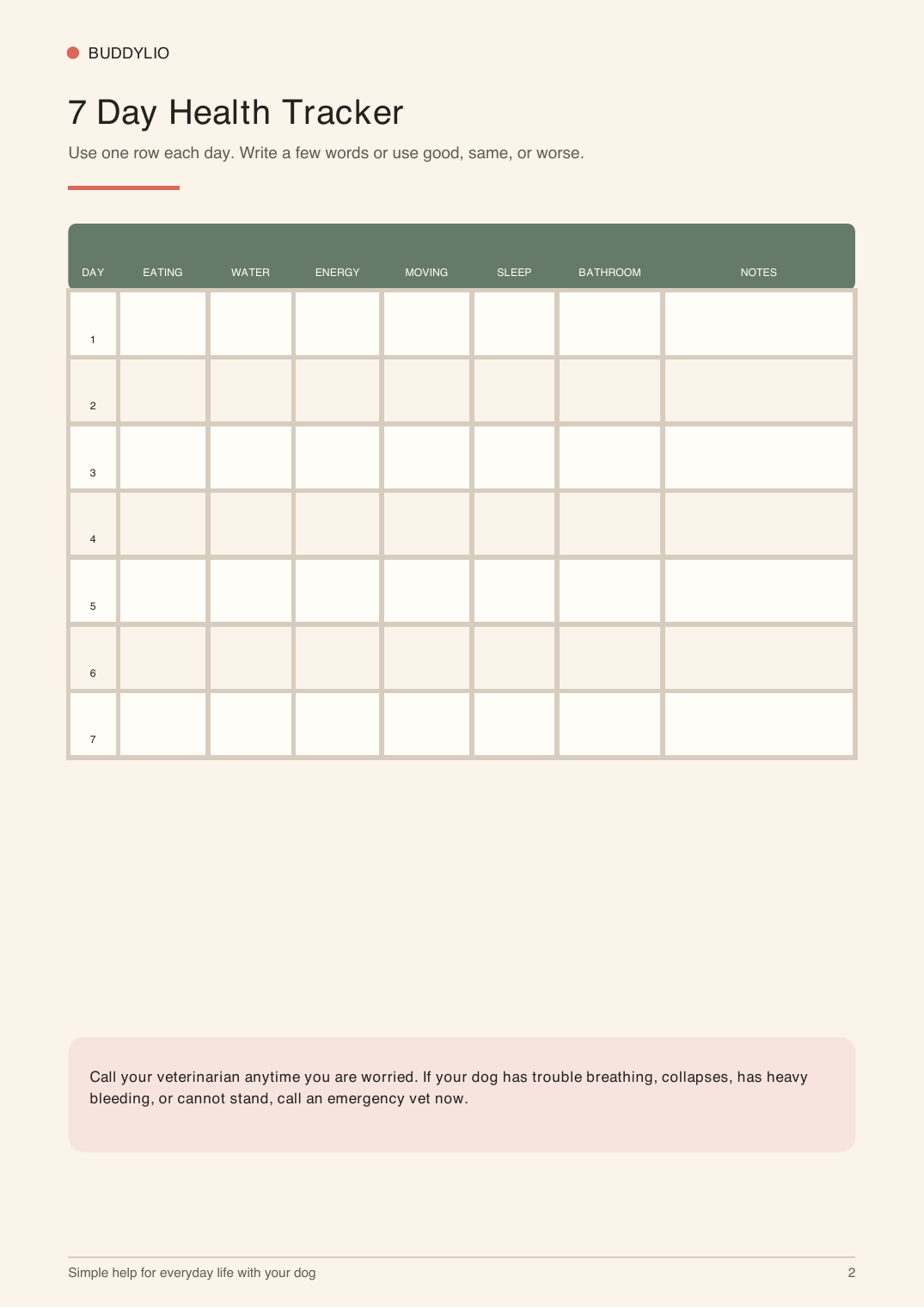 7-day tracker