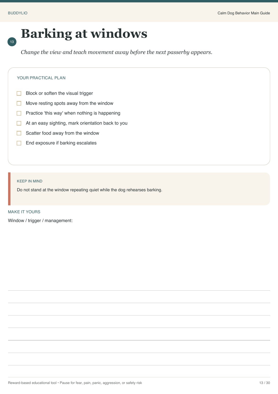 The barking at windows page, with a practical plan and the mistakes to avoid